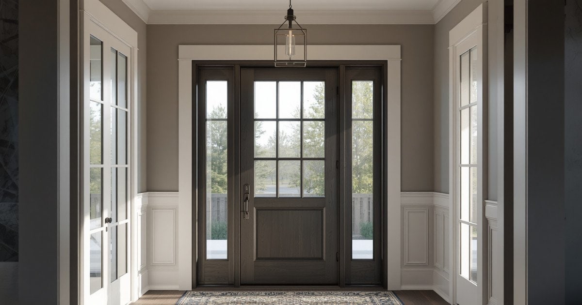 Custom Entry Door with Window Accents